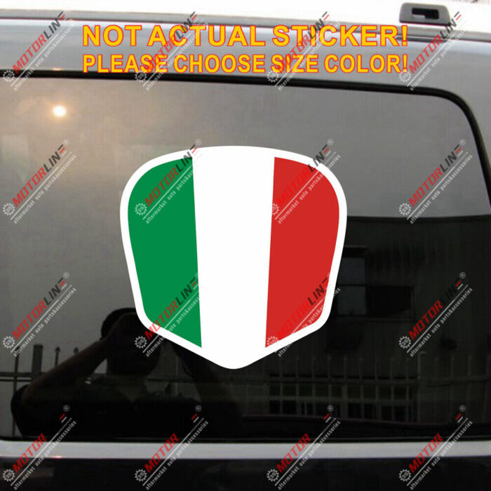Italy Italian Flag Decal Sticker Shield Car Vinyl reflective glossy arched