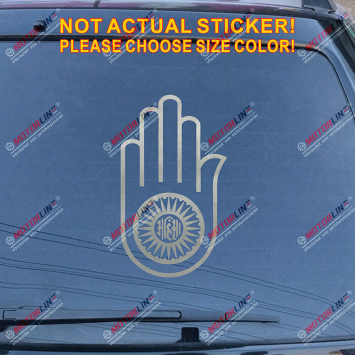 Jainism Ahimsa Hand Decal Sticker Car Vinyl pick size color no bkgrd