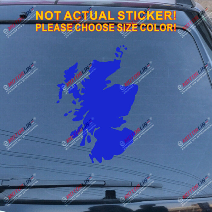 Scotland Map Outline Decal Sticker Scottish Car Vinyl pick size color b