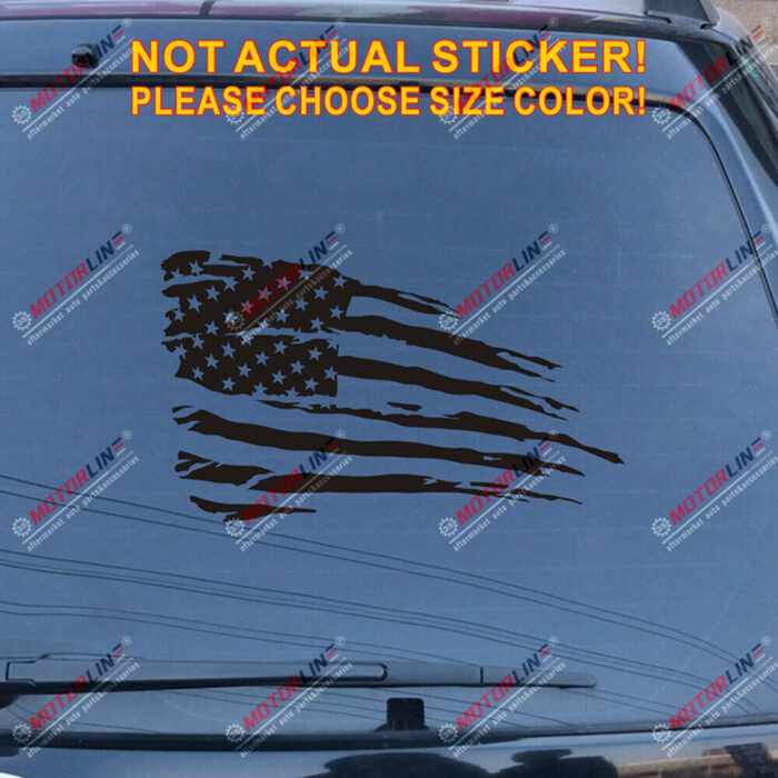 USA American Flag Decal Sticker Car Vinyl pick size American no bkgrd distressed