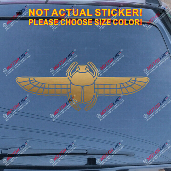 Scarab Beetle Egypt Decal Sticker Car Vinyl pick size color no bkgrd winged