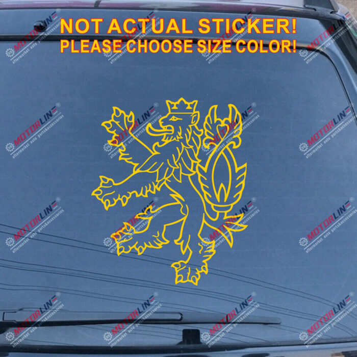 Czech Republic Lion Decal Sticker Czechs Car Vinyl pick size color no bkgrd d