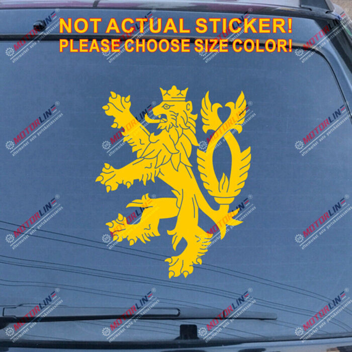 Czech Republic Lion Decal Sticker Czechs Car Vinyl pick size color no bkgrd b