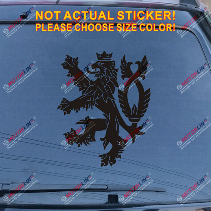 Czech Republic Lion Decal Sticker Czechs Car Vinyl pick size color no bkgrd b