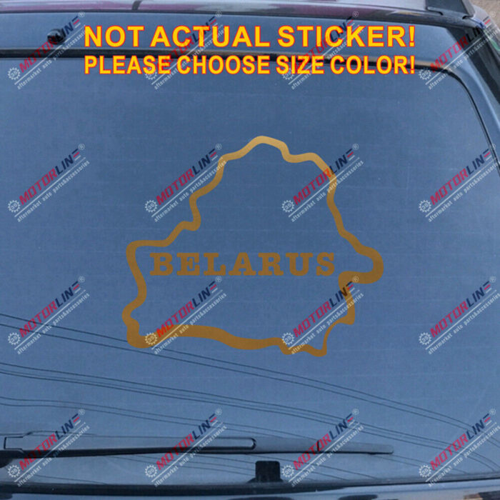 Belarus Map Decal Sticker Outline Silhouette Car Vinyl Belorussian no bkgrd b