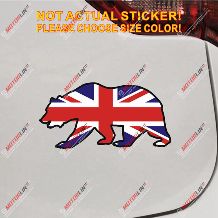 California Bear Union Jack Flag Cali Decal Sticker Car Vinyl Reflective Glossy