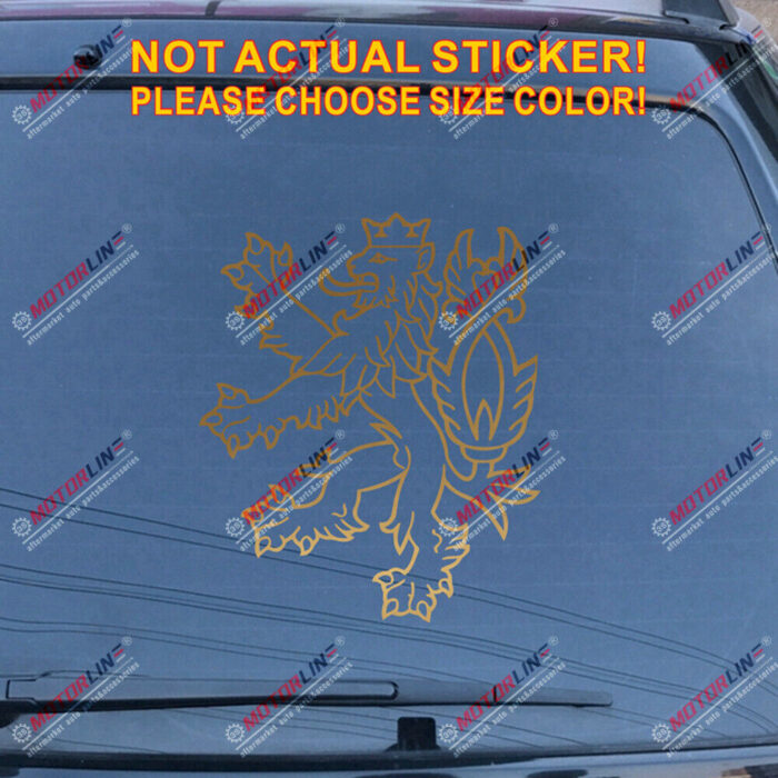 Czech Republic Lion Decal Sticker Czechs Car Vinyl pick size color no bkgrd d