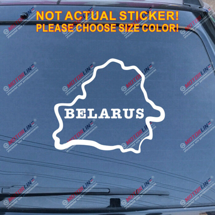 Belarus Map Decal Sticker Outline Silhouette Car Vinyl Belorussian no bkgrd b