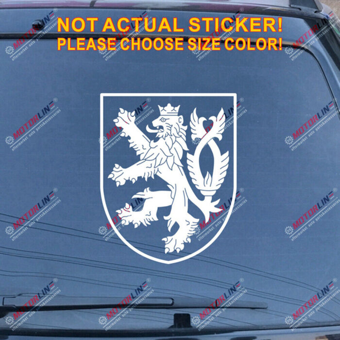 Czech Republic Lion Decal Sticker Czechs Car Vinyl pick size no bkgrd shield