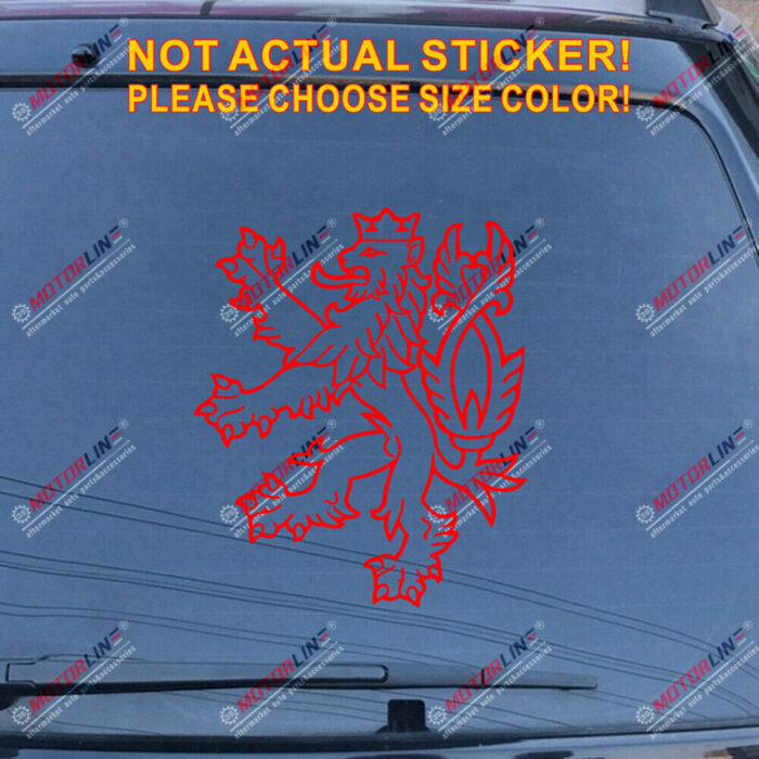 Czech Republic Lion Decal Sticker Czechs Car Vinyl pick size color no bkgrd d