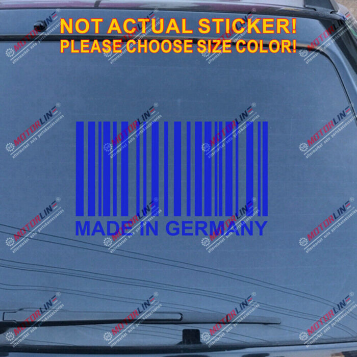 Made In Germany Barcode Decal Sticker Car Vinyl German fit for BMW Benz b