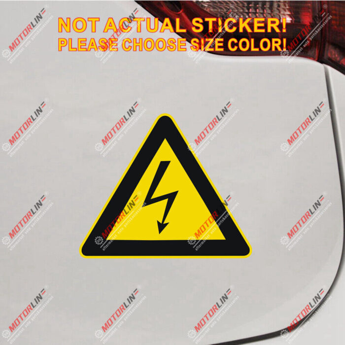 High Voltage symbol warning Decal Sticker Car Vinyl Reflective Glossy pick size