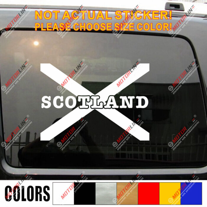 Scotland Saltire Cross Decal Sticker Scottish Car Vinyl pick size color letter