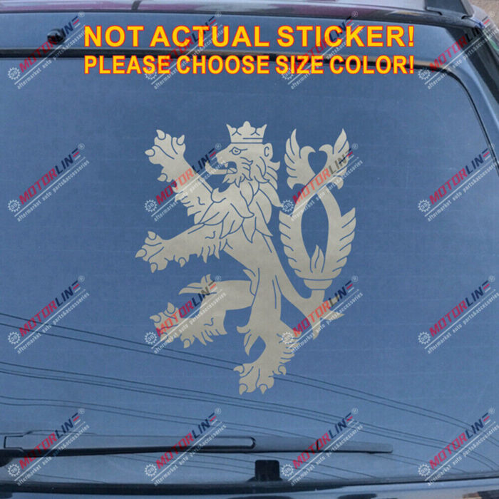 Czech Republic Lion Decal Sticker Czechs Car Vinyl pick size color no bkgrd b
