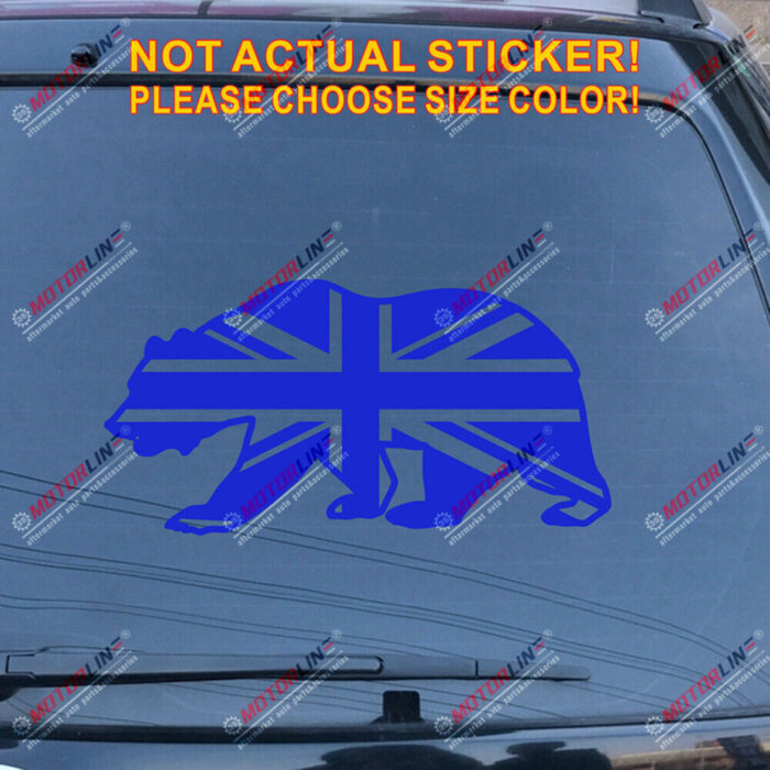 California State Bear Cali UK Union Jack Flag Decal Sticker Car Vinyl pick size