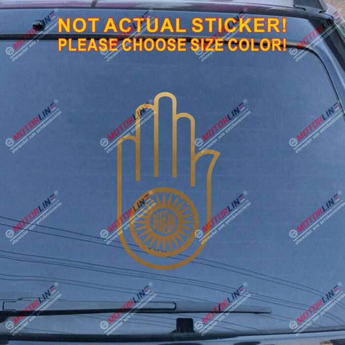 Jainism Ahimsa Hand Decal Sticker Car Vinyl pick size color no bkgrd