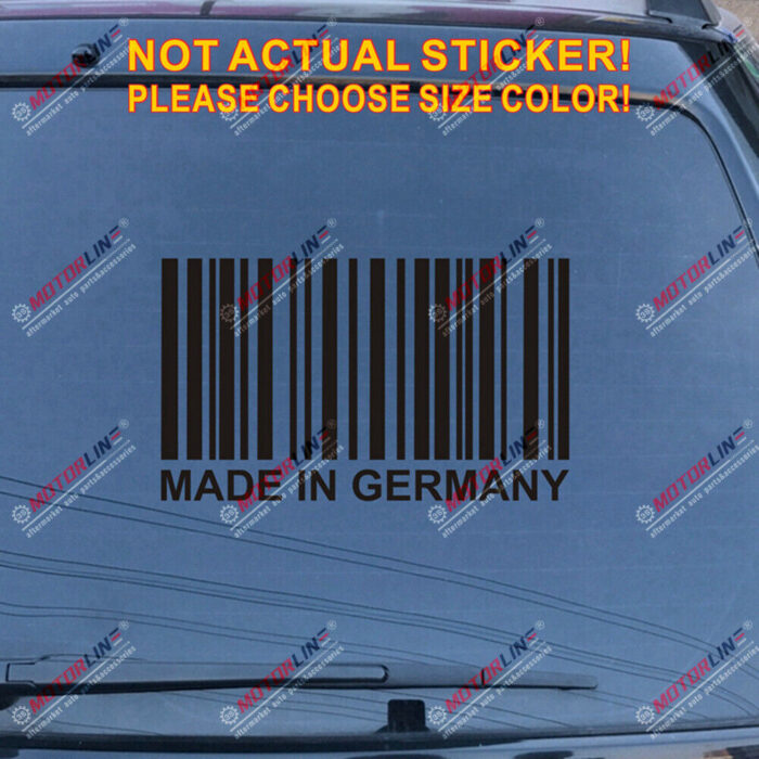 Made In Germany Barcode Decal Sticker Car Vinyl German fit for BMW Benz b