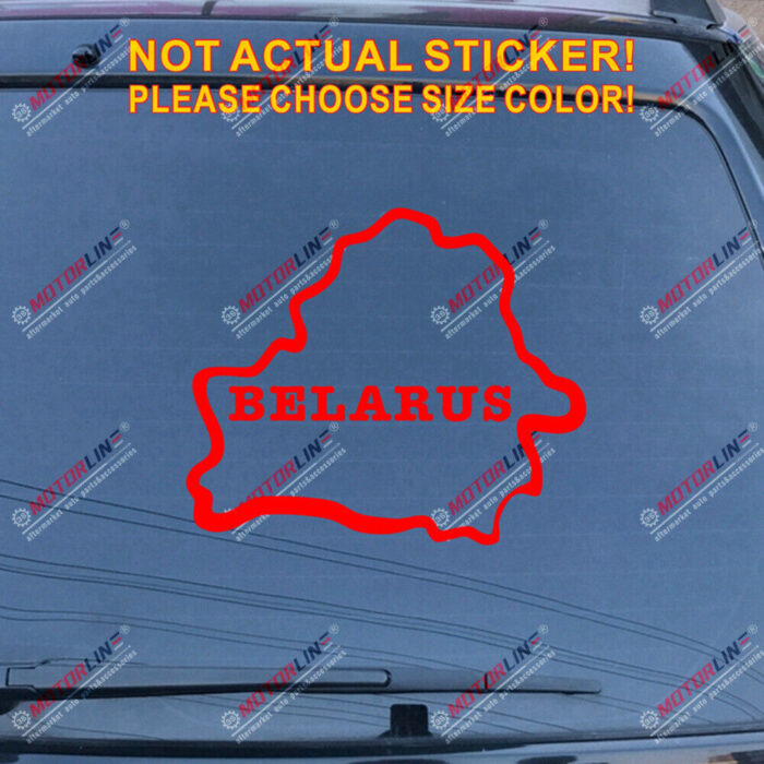 Belarus Map Decal Sticker Outline Silhouette Car Vinyl Belorussian no bkgrd b