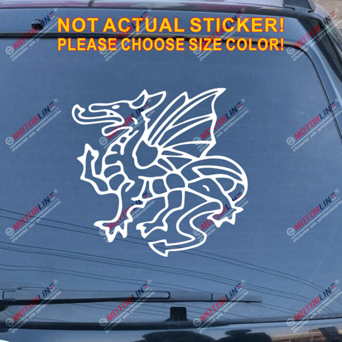 Anglo Saxon White Dragon Decal Sticker England English Car Vinyl pick size g