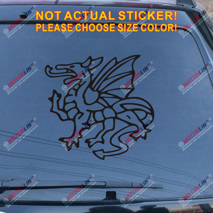 Anglo Saxon White Dragon Decal Sticker England English Car Vinyl pick size g