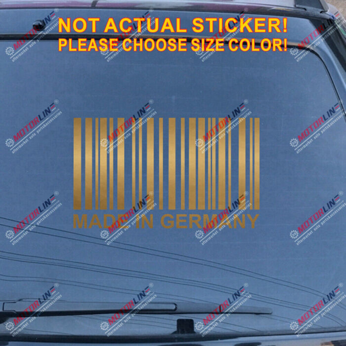 Made In Germany Barcode Decal Sticker Car Vinyl German fit for BMW Benz b