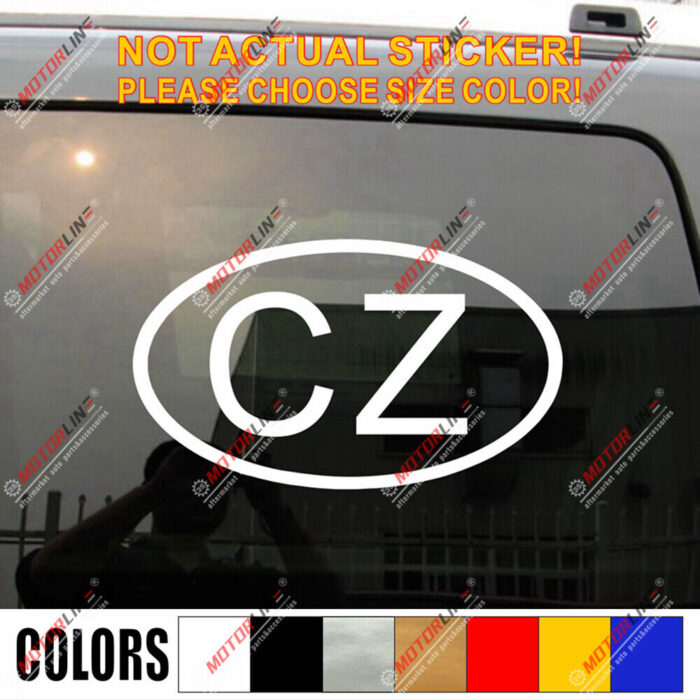 Czech CZ Oval Country Code Decal Sticker Czechs Car Vinyl pick size no bkgrd