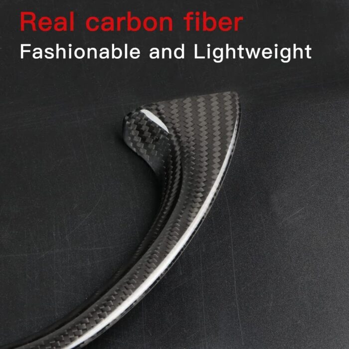 JSWAN Real Carbon Fiber Steering Wheel Cover with Red Marker for KIA EV6 GT GTLINE (2021-2024) Dry Carbon Fiber Steering Wheel Panel Cap (Bright Lower Part) - Image 4