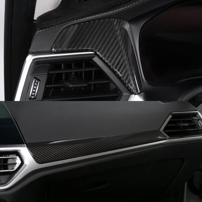 JSWAN Carbon Fiber Center Console Dashboard Panel Trim Cover for BMW 3 4 Series G20 G22 G21 G82 G42 330i 325i 430i 425i 225i M4 (LHD) Dashboard Lid Stripe Cover (1pcs Small Carbon Fiber)