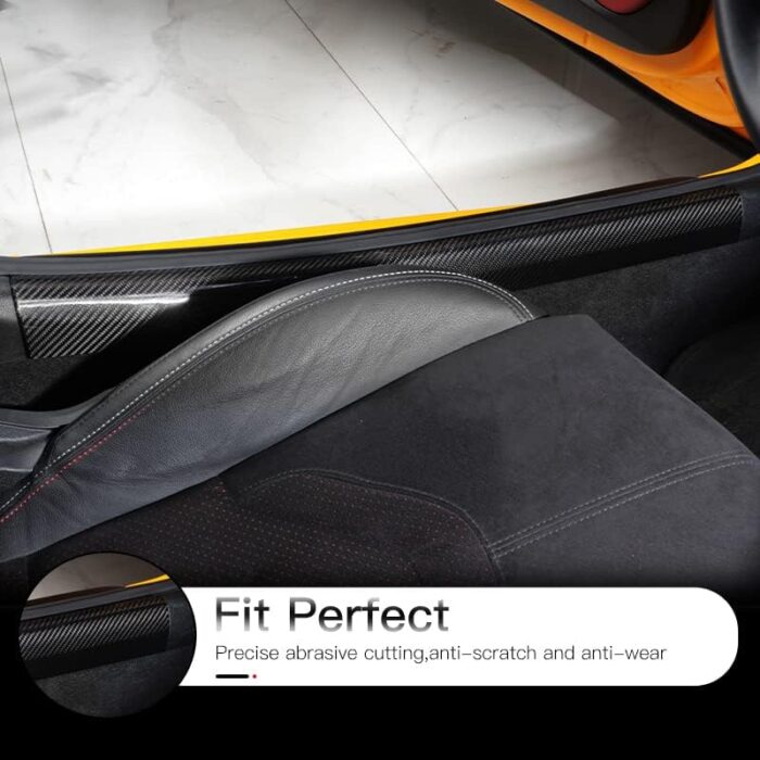 JSWAN Carbon Fiber Car Door Pedal Board Trim Sticker for Supra GR A90 MK5 2019-2023 Car Door Pedal Cover, A90 Interior Accessories