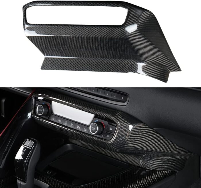 JSWAN Carbon Fiber Car Central Control Volume Knob Decorative Frame Sticker for Supra GR A90 LHD Air Conditioner Switch Panel Cover Sticker，Car Interior Accessories