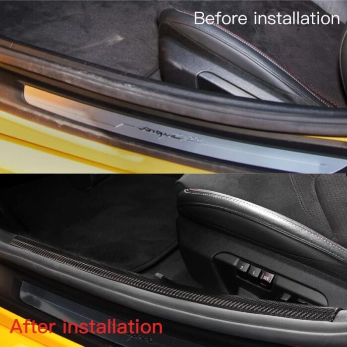 JSWAN Carbon Fiber Car Door Pedal Board Trim Sticker for Supra GR A90 MK5 2019-2023 Car Door Pedal Cover, A90 Interior Accessories