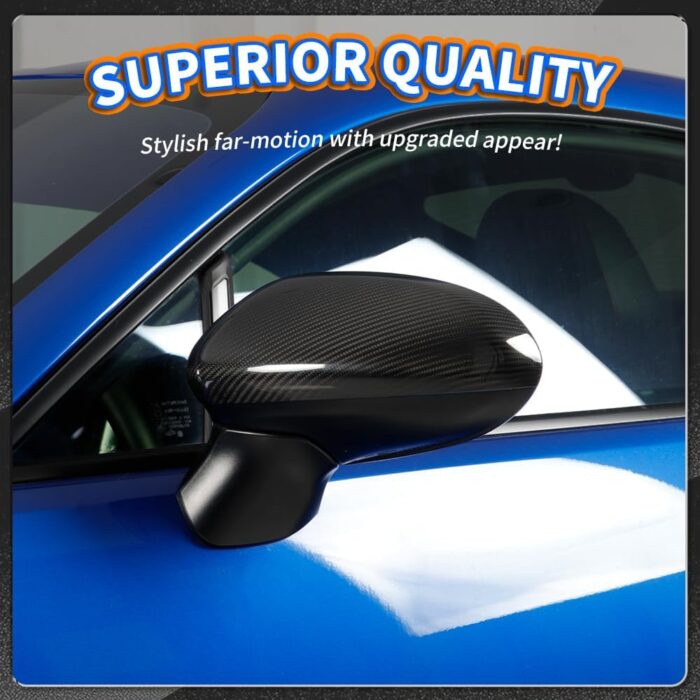 JSWAN Carbon Fiber Car Side Mirror Covers Compatible with BRZ & GR86 Rear Rear View Mirrors Stickers Cap Cover Trim, Car Exteriors Sticker