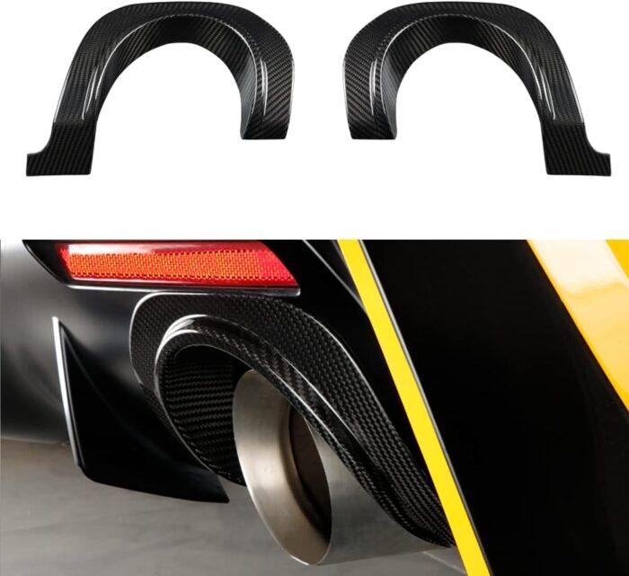 JSWAN Real Carbon Fiber Tail Throat Upper Trim Cover Fit For Toyota Supra GR A90 A91 MK5 2019-2024 Exhaust Muffler Tail Pipe Upper Trim Cover Accessories