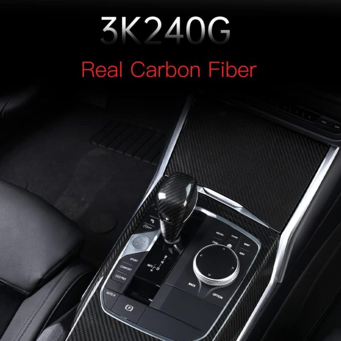 JSWAN Carbon Fiber Gear Shift Knob Cap Cover Trim for BMW 3 4 8 Series G20 G22 330i 325i 430i 425i G42 G14 G02 G05 G06 G07 G28 G29 Z4 M50 XDrive 30i 40i 225i M235i Gear Shift Lever Modified Sticker