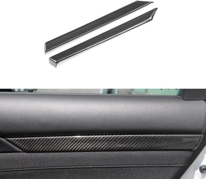 JSWAN 100% Carbon Fiber Door Panel Interior Door Moulding Trims Cover for 10th Gen Civic 2016-2021 Door Panel Armrest Cover Trim, Civic Door Sill Handle Protector Cover (2 pcs for Front Doors)