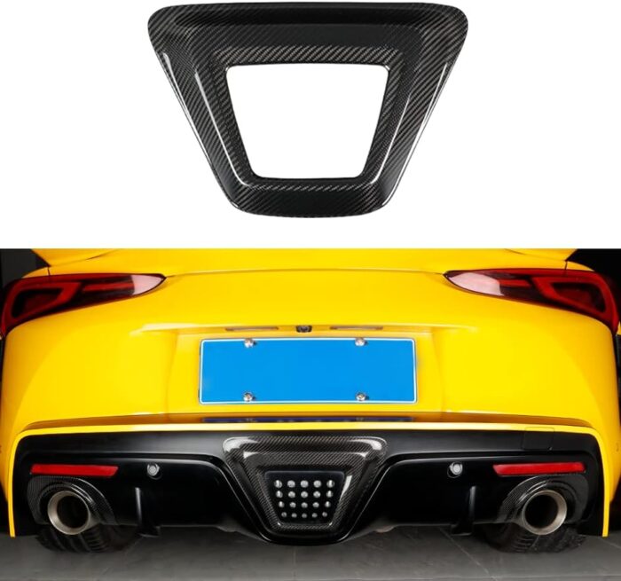 JSWAN Carbon Fiber Rear Tail Light Lamp Cover Trim Kit for Toyota Supra GR A90 MK5 2019-2024 Car Reverse Light Cover Exterior Reverse Light Guard Protection Cover Car Rear Brake Light Stickers