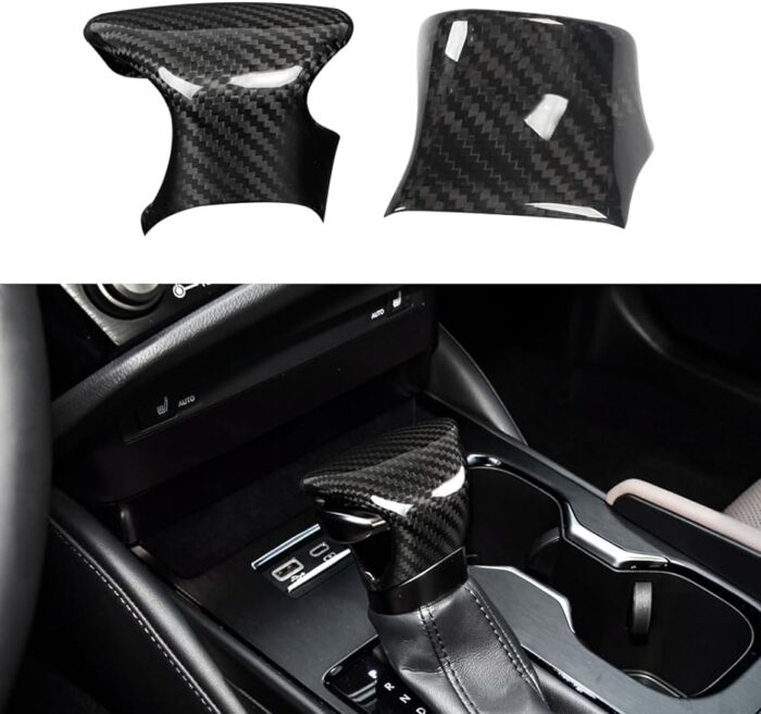 JSWAN Real Carbon Fiber Gear Shift Cover for Lexus ES 200 250 260 300h UX 200 250h 260h LX 500d 600 Gloss Gear Shift Lever Knob Shifter Head Cap Cover