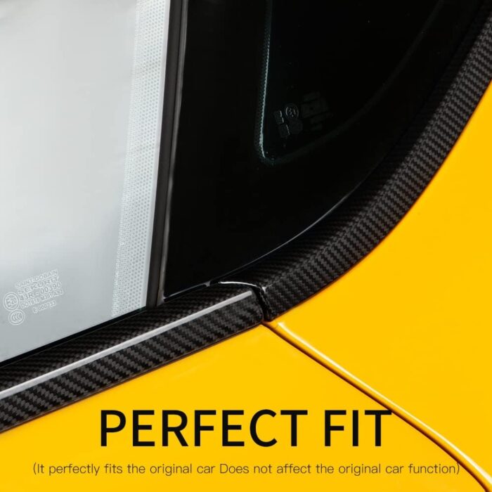JSWAN 6PCS Real Carbon Fiber Window Molding Trim Fit for Toyota Supra GR A90 MK5 (2019-2024) Carbon Fiber Window Seal Strip Cover, Car Outside Anti-Scratch Window Seal Belt, Car Exterior Trim
