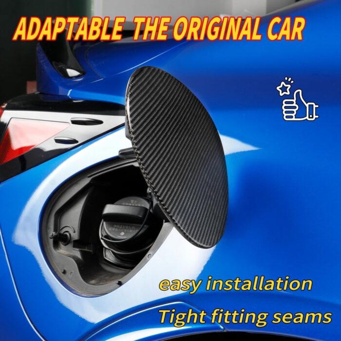 JSWAN Real Carbon Fiber Fuel Tank Cover Fit for Subaru BRZ Scion FRS Toyota FT86 Direct Add-On gas fuel door cover Gas Lid Cap Fuel Filler Cover Gas Tank Cap Cover