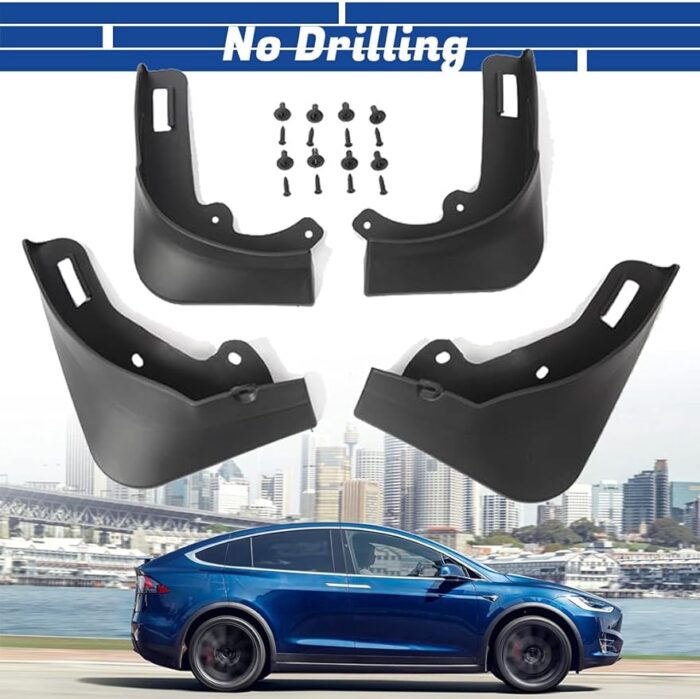 Hansshow Tesla Model 3 Mud Flaps Splash Guards No Drilling 2016-2022,All Weather Guard Mud Guard Front Rear Kits（Set of 4）