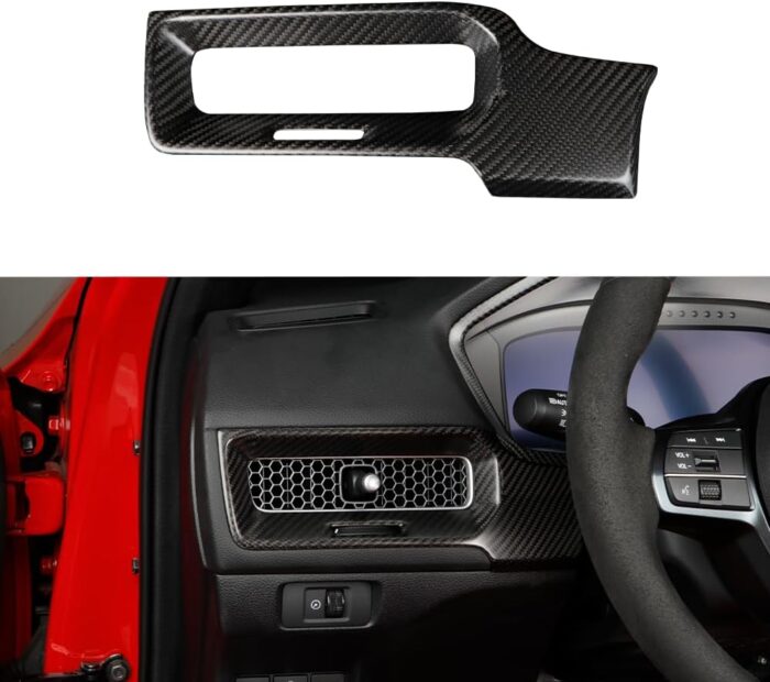 JSWAN Carbon Fiber Dashboard Air Vent Wind Outlet Panel Cover Fit for 11th Gen Civic Type r FL5 (2023) Typer Car Pilot Air Vent Outlet Panel Cover Headlight Power Switch Panel Cover (Forging)