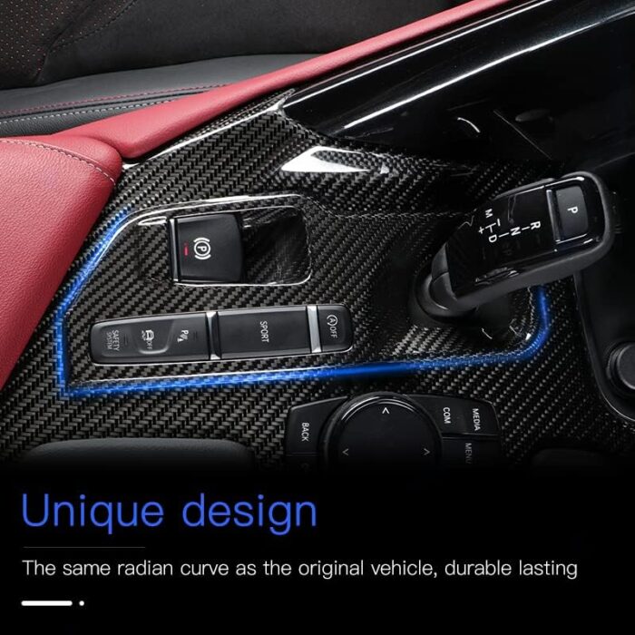 JSWAN Carbon Fiber Ultra Thin Center Console Gear Panel Sticker for Supra GR A90 LHD Gear Shift Panel Covers Frame, Car Interior Accessories