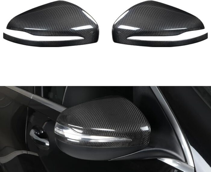JSWAN 2PCS Carbon Fiber Door Rearview Mirror Cover Fit for Benz 350 G500 GLE350 GLE450 AMG G63 Exterior Mirrors Overlay Cap
