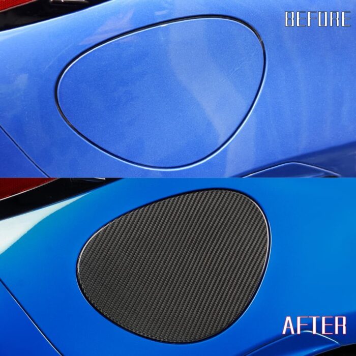 JSWAN Real Carbon Fiber Fuel Tank Cover Fit for Subaru BRZ Scion FRS Toyota FT86 Direct Add-On gas fuel door cover Gas Lid Cap Fuel Filler Cover Gas Tank Cap Cover