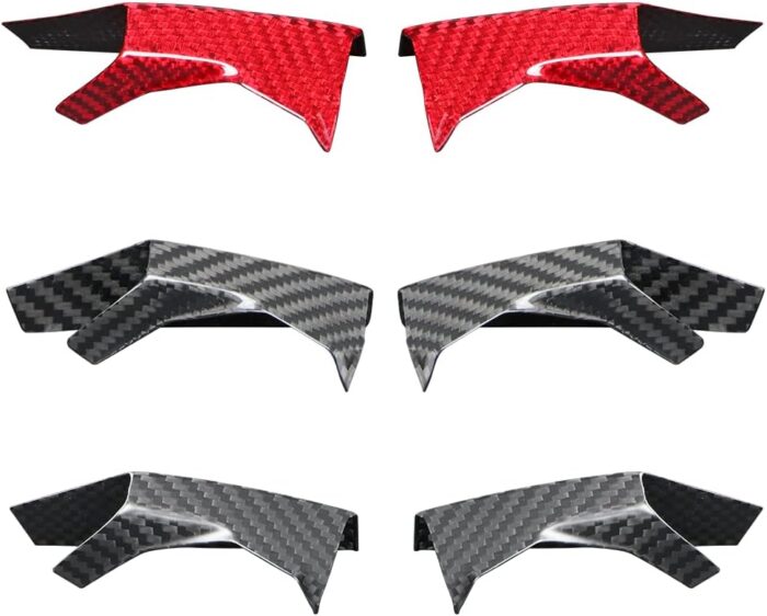 NA JSWAN Real Carbon Fiber Dashboard Side Cover for Tesla Model 3 / Model Y(2021-2023) Car Interior Accessories Remodel Parts (Bright red (1 Pair) ) YBCG-001