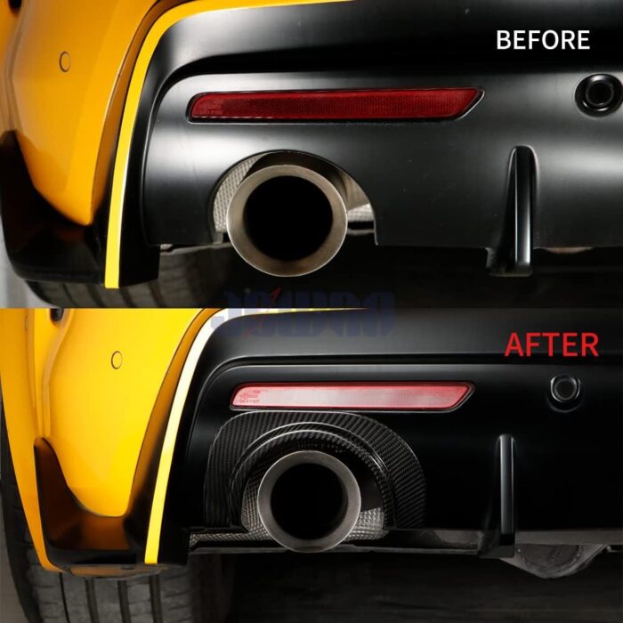JSWAN Real Carbon Fiber Tail Throat Upper Trim Cover Fit For Toyota Supra GR A90 A91 MK5 2019-2024 Exhaust Muffler Tail Pipe Upper Trim Cover Accessories