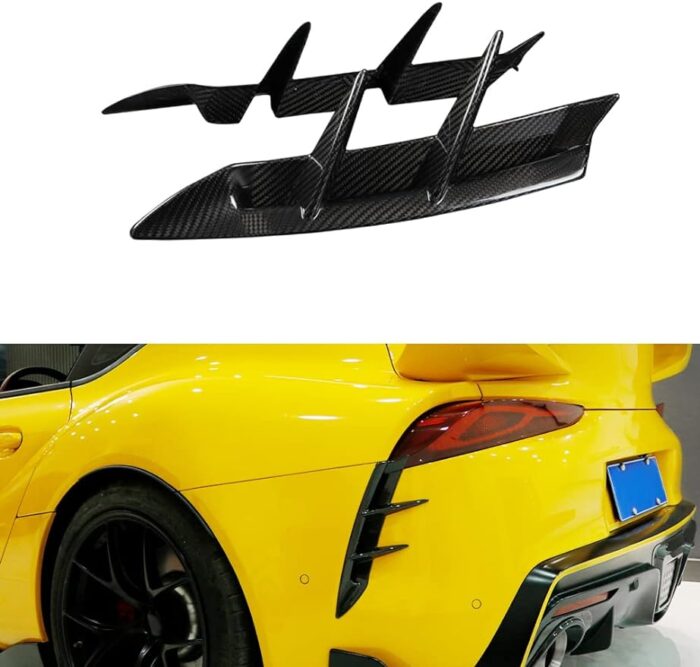 JSWAN Carbon Fiber Rear Bumper Diffuser Spoiler for Supra A90 GR MK5 Side Splitter Spoiler Tail Light Sticker Rear Bumper Diffuser Shark Fin Spoiler Covers Tail Wing Bumper Spoiler Kit