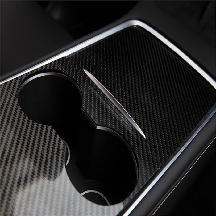 HANSSHOW Model 3/Y 2021 Carbon Fiber Center Console Wrap Protective Cover Carbon Fiber Center Console Wrap