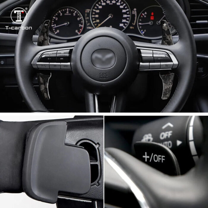 Car Carbon Fiber Steering Wheel Shift Paddle Shifter For Mazda 3 Paddle Shift Extension Car Sticker