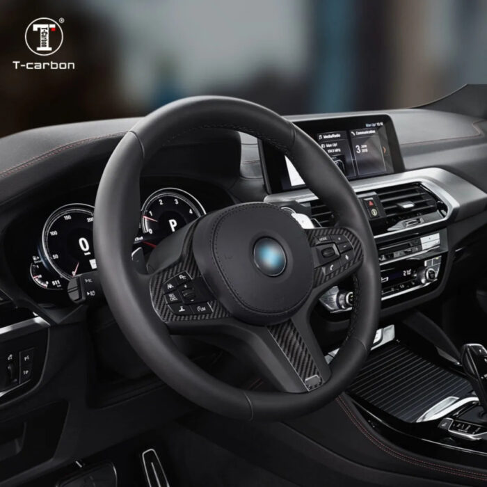 Carbon Fiber Car Steering Wheel Trim For BMW T-carbon Car Interior Accessories